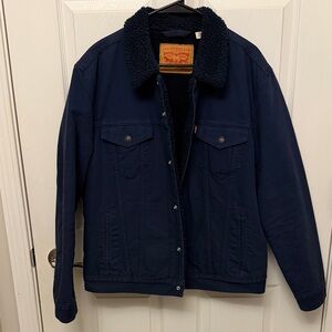 Levi's Blue Sherpa Trucker Jacket